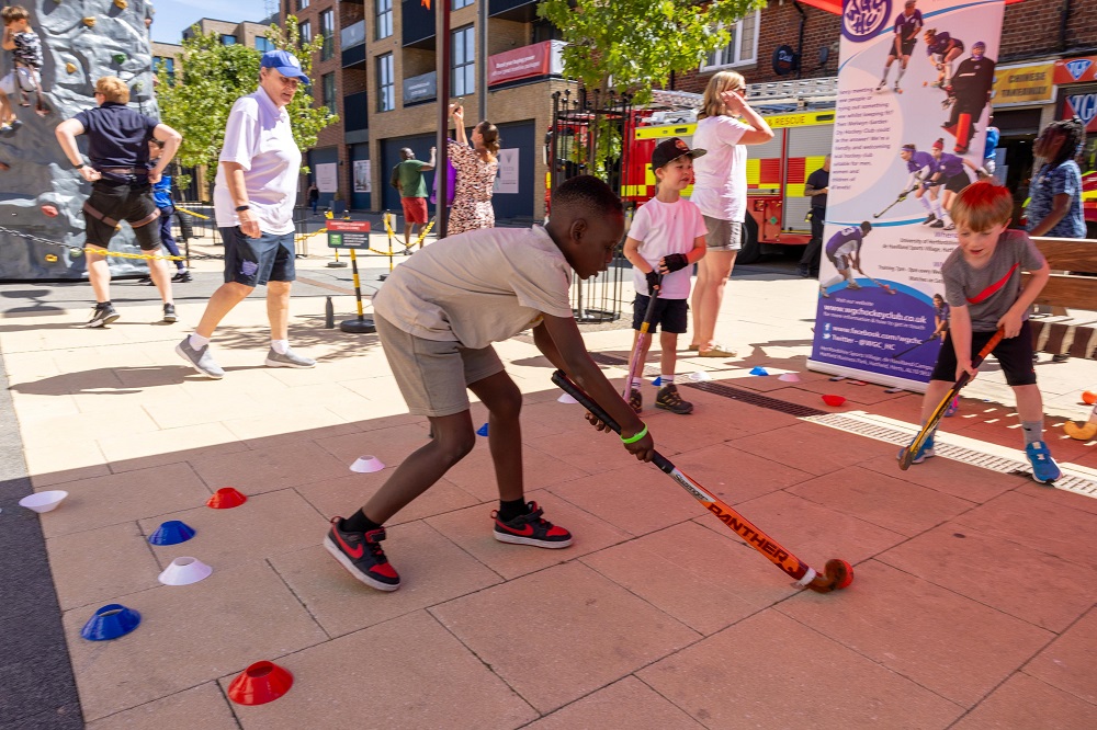 Children playing in Hatfield Town Centre